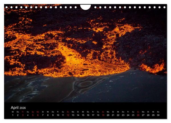 Produktbild: Vulkanausbruch - Island (Wandkalender 2026 DIN A4 quer), CALVENDO Monatskalender
