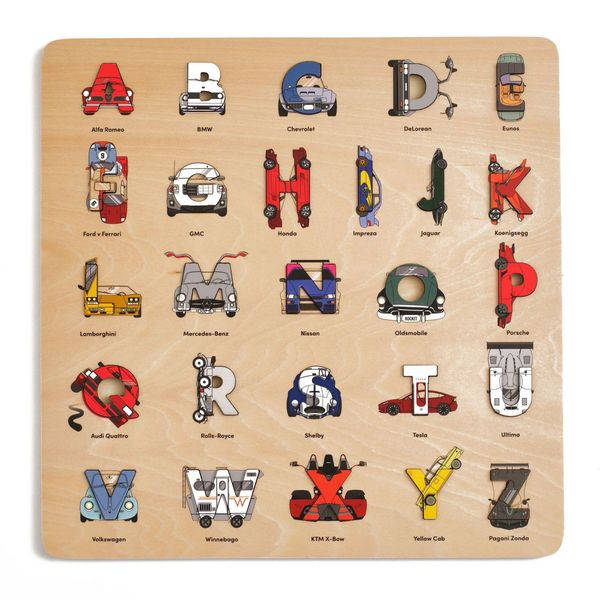 Produktbild: Car Legends Wooden Alphabet Puzzle