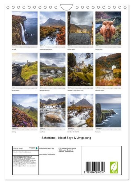Produktbild: Schottland - Isle of Skye & Umgebung (Wandkalender 2027 DIN A4 hoch), CALVENDO Monatskalender