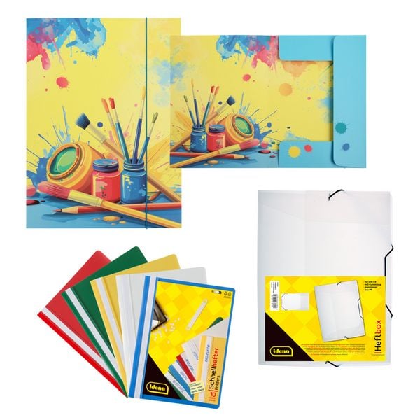 Produktbild: Idena Schulstart Box Essentials 10-teilig + Graits Idena Schnellhefter Set