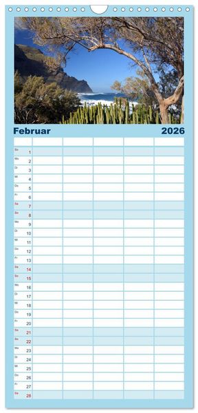Produktbild: Familienplaner 2026 - Teneriffa Insel der Gl&uuml;ckseeligen mit 5 Spalten (Wandkalender, 21 x 45 cm) CALVENDO