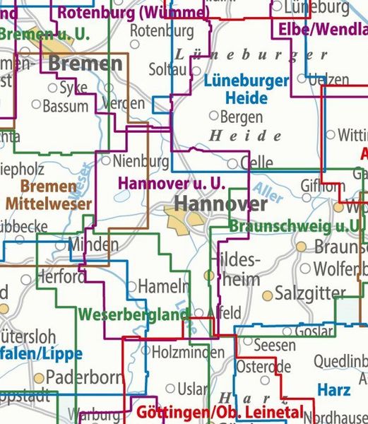 Produktbild: ADFC-Regionalkarte Hannover und Umgebung, 1:75.000, mit Tage