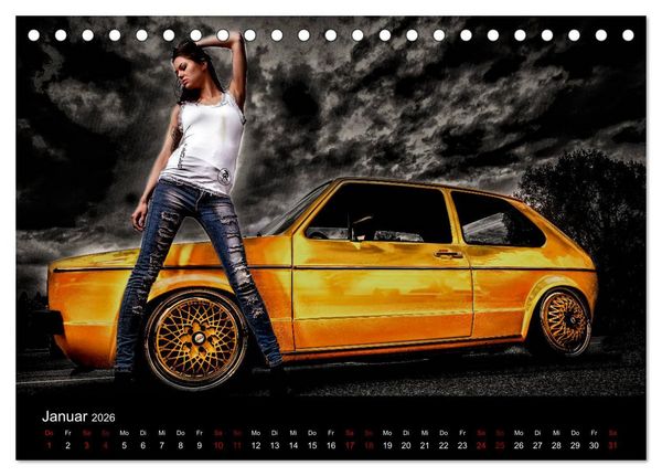Produktbild: Cars and Girls (Tischkalender 2026 DIN A5 quer), CALVENDO Monatskalender