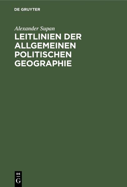Produktbild: Leitlinien der allgemeinen politischen Geographie