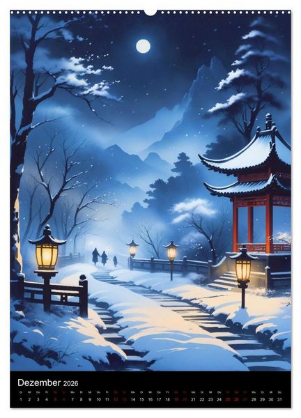 Produktbild: Asiatische Inspiration Fern&ouml;stlicher Art - Dunkle Werke (hochwertiger Premium Wandkalender 2026 DIN A2 hoch), Kunstdruck in Hochglanz