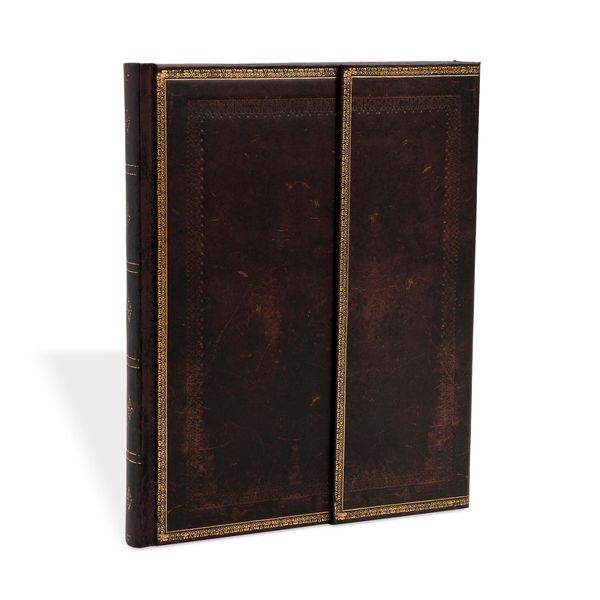 Produktbild: Hardcover Notizbuch Schwarzes Marokkoleder, Ultra, Unliniert