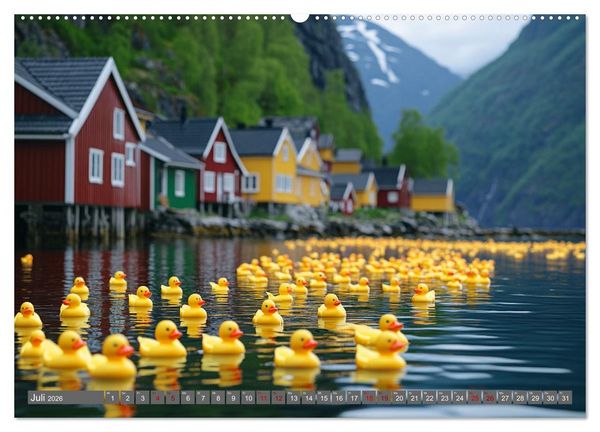 Produktbild: Gummienten auf Weltreise (Wandkalender 2026 DIN A2 quer), CALVENDO Monatskalender
