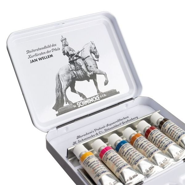 Produktbild: Schmicke HORADAM&reg; Aquarell Metallkasten, Reisekasten Jan Wellem, 6 x 5ml Retro II