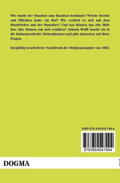 Produktbild: Unser Haus und Hof - Kulturgeschichtliche Schilderungen aus Siebenb&uuml;rgen