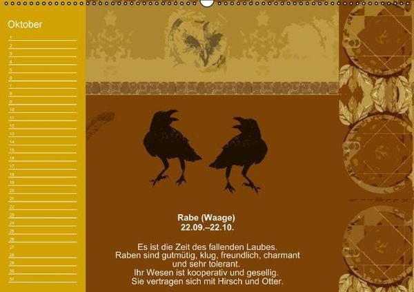 Produktbild: Indianisches Horoskop / Geburtstagskalender (Wandkalender immerw&auml;hrend DIN A2 quer)