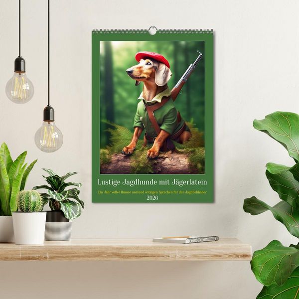 Produktbild: Lustige Jagdhunde mit J&auml;gerlatein (Wandkalender 2026 DIN A3 hoch), CALVENDO Monatskalender