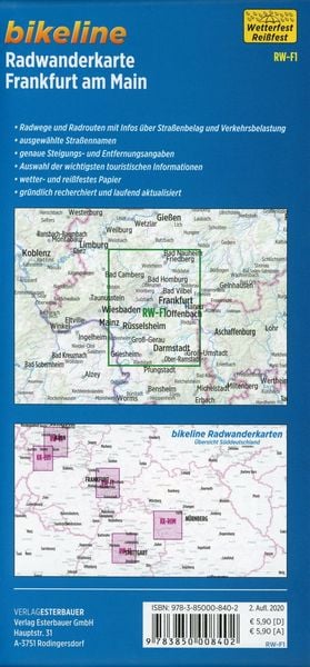 Produktbild: Radwanderkarte Frankfurt am Main 1 : 60 000