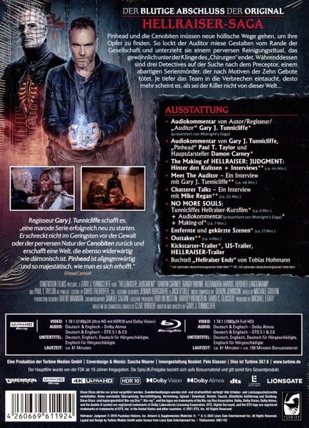 Produktbild: Hellraiser: Judgment - Mediabook B (4K Ultra HD Blu-ray + Blu-ray + Bonus-Blu-ray)