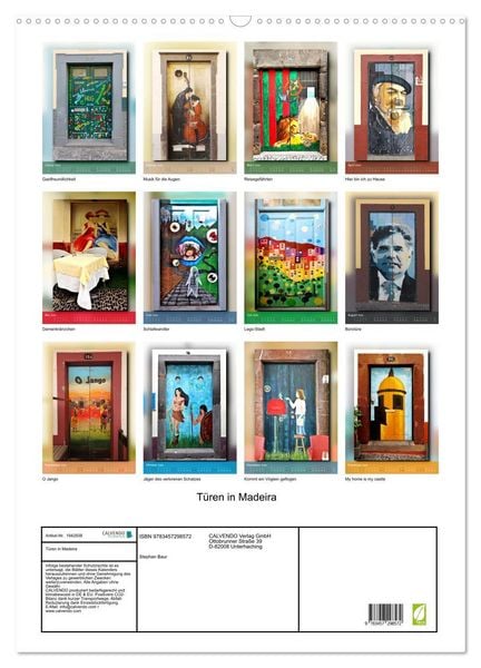 Produktbild: T&uuml;ren in Madeira (Wandkalender 2026 DIN A2 hoch), CALVENDO Monatskalender