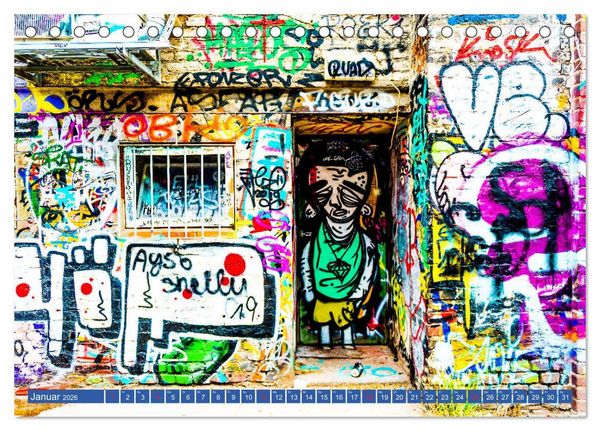 Produktbild: Street art K&ouml;ln Michael Jaster (Tischkalender 2026 DIN A5 quer), CALVENDO Monatskalender