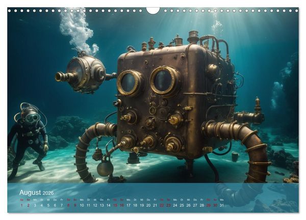 Produktbild: Steampunk - Unterwasser Roboter (Wandkalender 2026 DIN A3 quer), CALVENDO Monatskalender