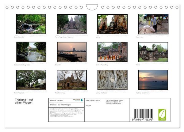 Produktbild: Thailand - auf stillen Wegen (Wandkalender 2026 DIN A4 quer), CALVENDO Monatskalender