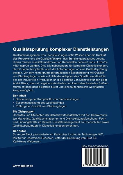 Produktbild: Qualit&auml;tspr&uuml;fung komplexer Dienstleistungen