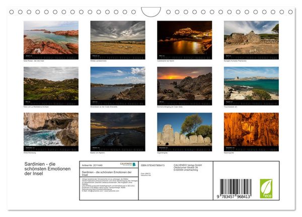 Produktbild: Sardinien - die sch&ouml;nsten Emotionen der Insel (Wandkalender 2026 DIN A4 quer), CALVENDO Monatskalender