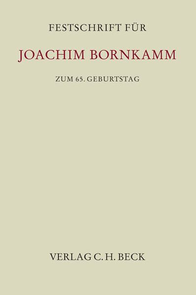 Produktbild: Festschrift f&uuml;r Joachim Bornkamm zum 65. Geburtstag