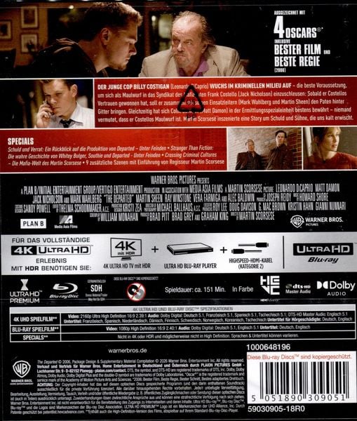 Produktbild: Departed: Unter Feinden (4K Ultra HD) (+ Blu-ray)