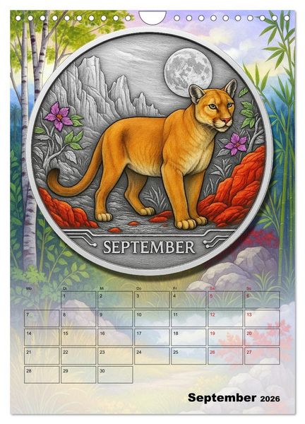 Produktbild: Katzenadel in Silber (Wandkalender 2026 DIN A4 hoch), CALVENDO Monatskalender