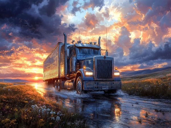 Produktbild: CALVENDO Puzzle Trucker leben zwischen Funkger&auml;t und Fernweh | 1000 Teile Lege-Gr&ouml;&szlig;e 64x48cm Foto-Puzzle f&uuml;r gl&uuml;ckliche Stunden