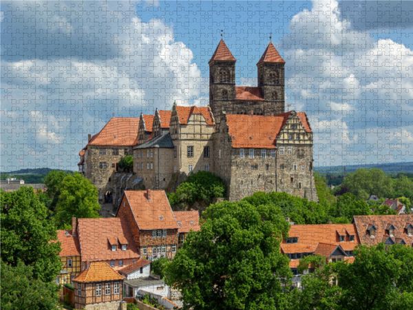 Produktbild: CALVENDO Puzzle Schloss und Stiftskirche St. Servatii, Quedlinburg | 1000 Teile Lege-Gr&ouml;&szlig;e 64x48cm Foto-Puzzle f&uuml;r gl&uuml;ckliche Stunden