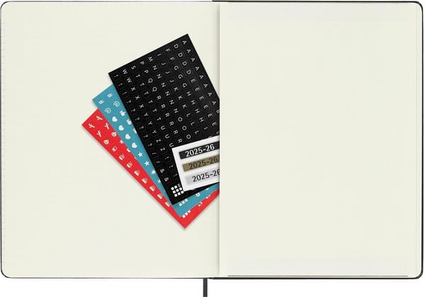 Produktbild: Moleskine 18 Monate Wochen Notizkalender 2025/2026, XL, 1 Wo = 1 Seite, Rechts linierte Seite, Fester Einband, Schwarz