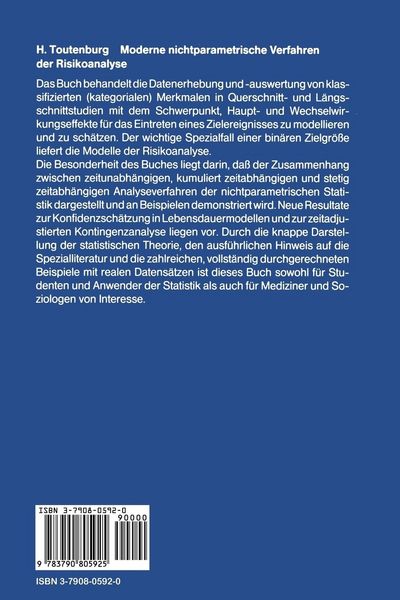 Produktbild: Moderne Nichtparametrische Verfahren der Risikoanalyse