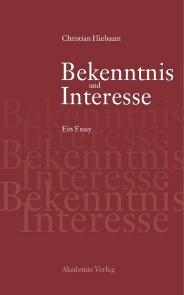 Produktbild: Bekenntnis und Interesse