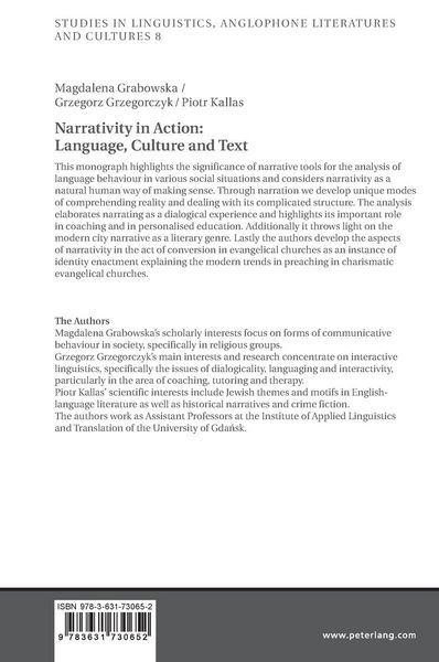 Produktbild: Narrativity in Action: Language, Culture and Text