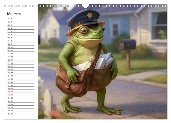 Produktbild: Frosch bei der Arbeit- Dienst nach Vorschrift (Wandkalender 2026 DIN A3 quer), CALVENDO Monatskalender