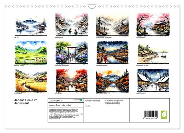 Produktbild: Japans Seele im Jahreslauf (Wandkalender 2026 DIN A3 quer), CALVENDO Monatskalender