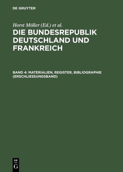 Produktbild: Materialien, Register, Bibliographie (Erschlie&szlig;ungsband)