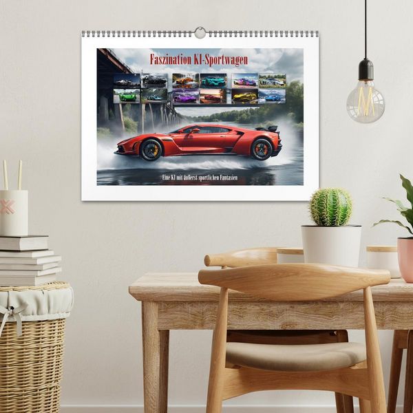 Produktbild: Faszination KI-Sportwagen (Wandkalender 2026 DIN A3 quer), CALVENDO Monatskalender