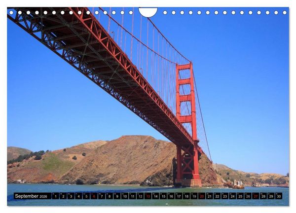 Produktbild: Golden Gate Bridge (Wandkalender 2026 DIN A4 quer), CALVENDO Monatskalender