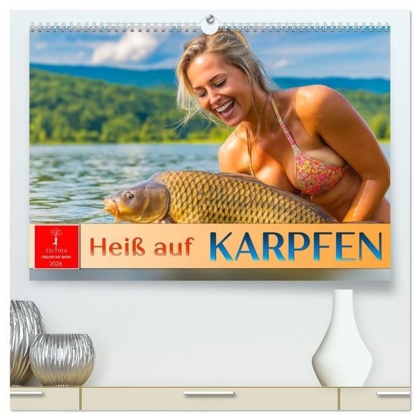 Heiß auf Karpfen (hochwertiger Premium Wandkalender 2026 DIN A2 quer), Kunstdruck in Hochglanz