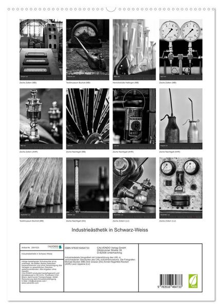 Produktbild: Industrie&auml;sthetik in Schwarz-Weiss (hochwertiger Premium Wandkalender 2026 DIN A2 hoch), Kunstdruck in Hochglanz