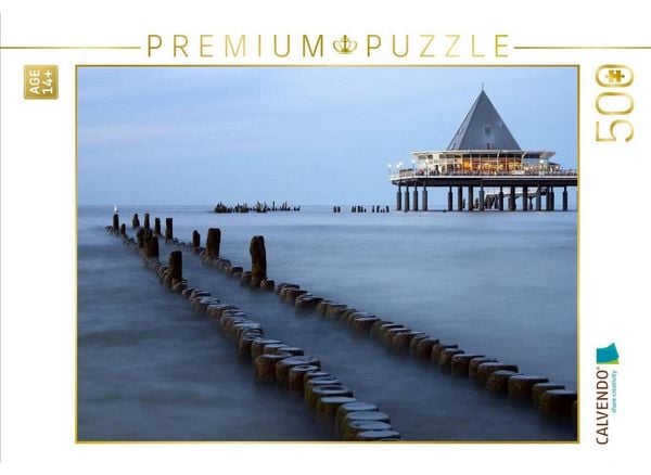 CALVENDO Puzzle Seebrücke Heringsdorf | 500 Teile Lege-Größe 48 × 36 cm Foto-Puzzle für Erwachsene
