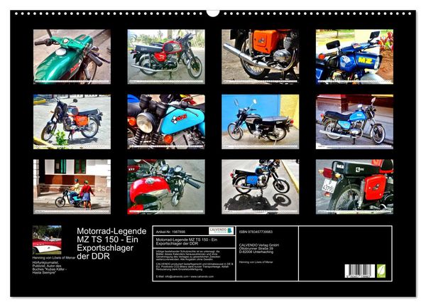 Produktbild: Motorrad-Legende MZ TS 150 - Ein Exportschlager der DDR (Wandkalender 2026 DIN A2 quer), CALVENDO Monatskalender