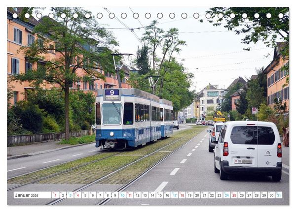Produktbild: Die Z&uuml;rcher Tram (Tischkalender 2026 DIN A5 quer), CALVENDO Monatskalender