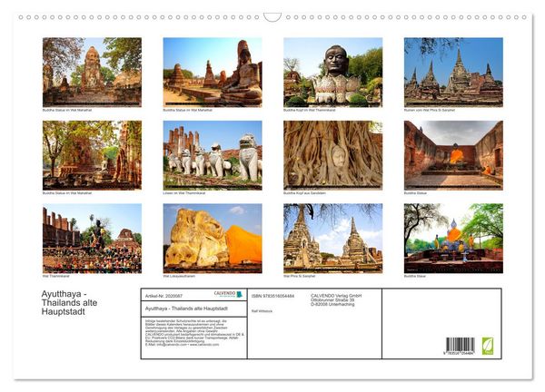Produktbild: Ayutthaya - Thailands alte Hauptstadt (Wandkalender 2026 DIN A2 quer), CALVENDO Monatskalender