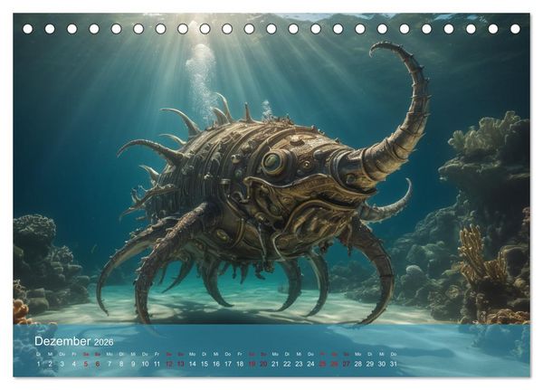 Produktbild: Steampunk - Unterwasser Roboter (Tischkalender 2026 DIN A5 quer), CALVENDO Monatskalender