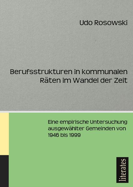 Produktbild: Berufsstrukturen in kommunalen R&auml;ten im Wandel der Zeit