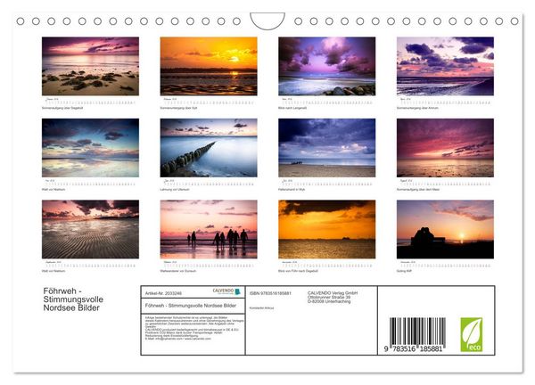 Produktbild: F&ouml;hrweh - Stimmungsvolle Nordsee Bilder (Wandkalender 2026 DIN A4 quer), CALVENDO Monatskalender