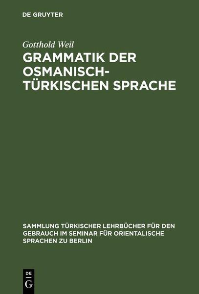Produktbild: Grammatik der osmanisch-t&uuml;rkischen Sprache