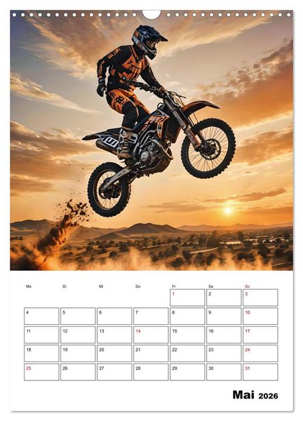 Produktbild: Vollgas und Adrenalin - Motocross-Action pur! (Wandkalender 2026 DIN A3 hoch), CALVENDO Monatskalender