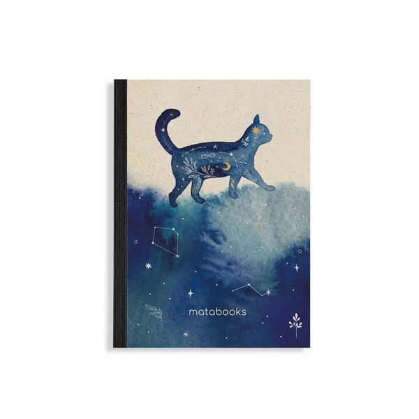 Produktbild: Matabooks &ndash; Nachhaltiges A6 Notizbuch/Skizzenbuch/Tagebuch/Bullet Journal/Schreibheft aus Graspapier &ndash; Steifbroschur Dahara Farbe: Stellar Mystic Blue