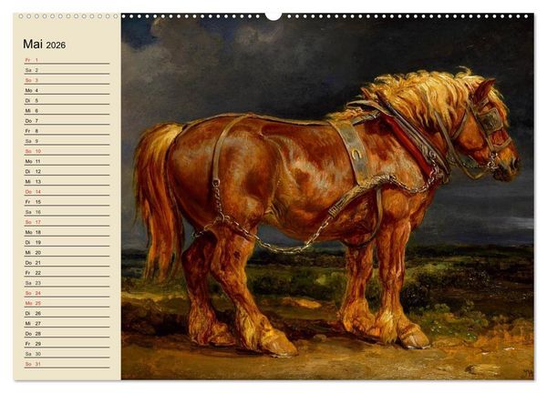 Produktbild: Pferde-&Ouml;lgem&auml;lde. Die Kunst der alten Meister (hochwertiger Premium Wandkalender 2026 DIN A2 quer), Kunstdruck in Hochglanz